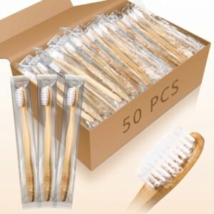 Dentora 50-Pack Prepasted Bamboo Toothbrush — Classic Color